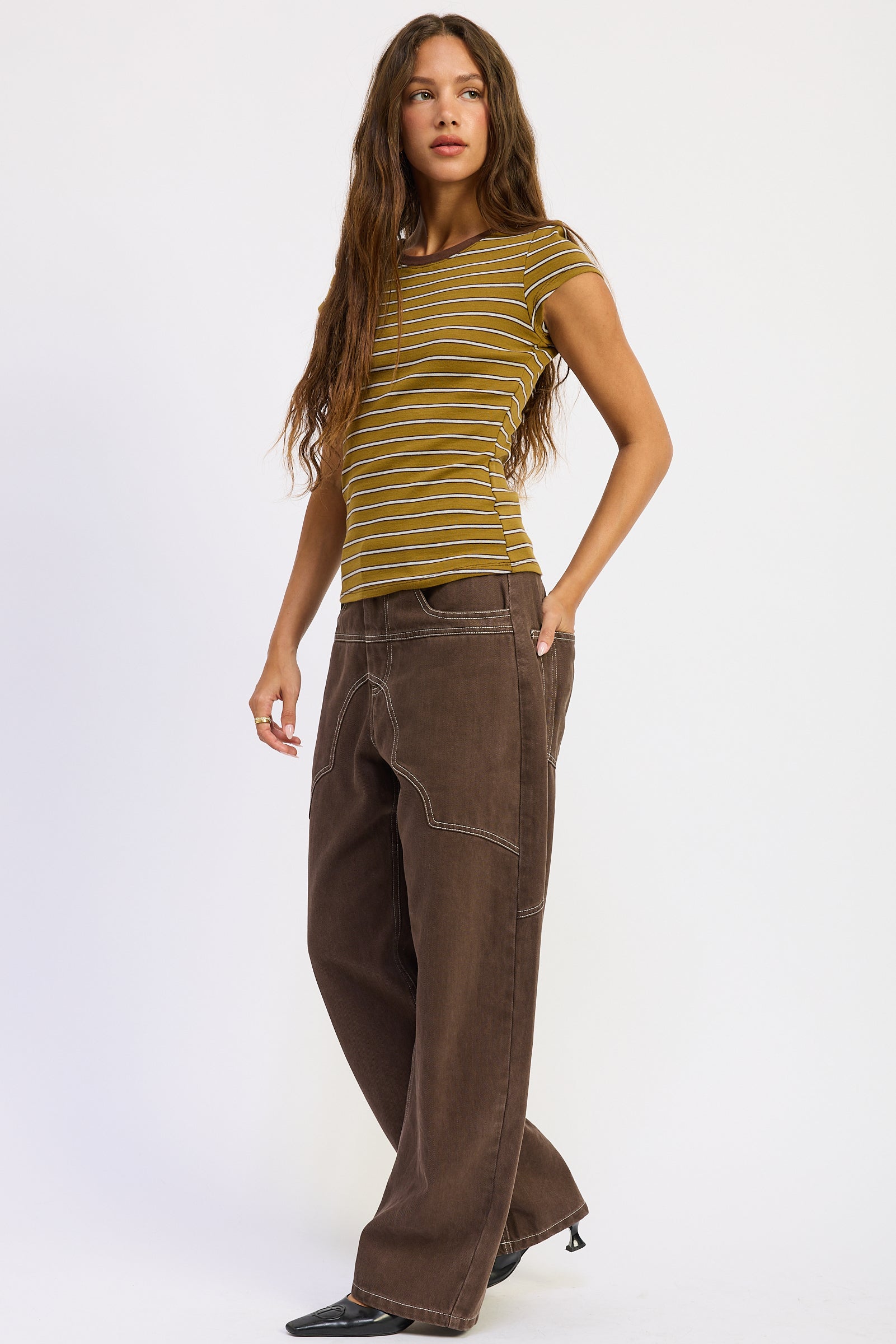 Emory Park Zofia Pants in Dark Brown view 6 - Zodiac Pants Set (bottom)