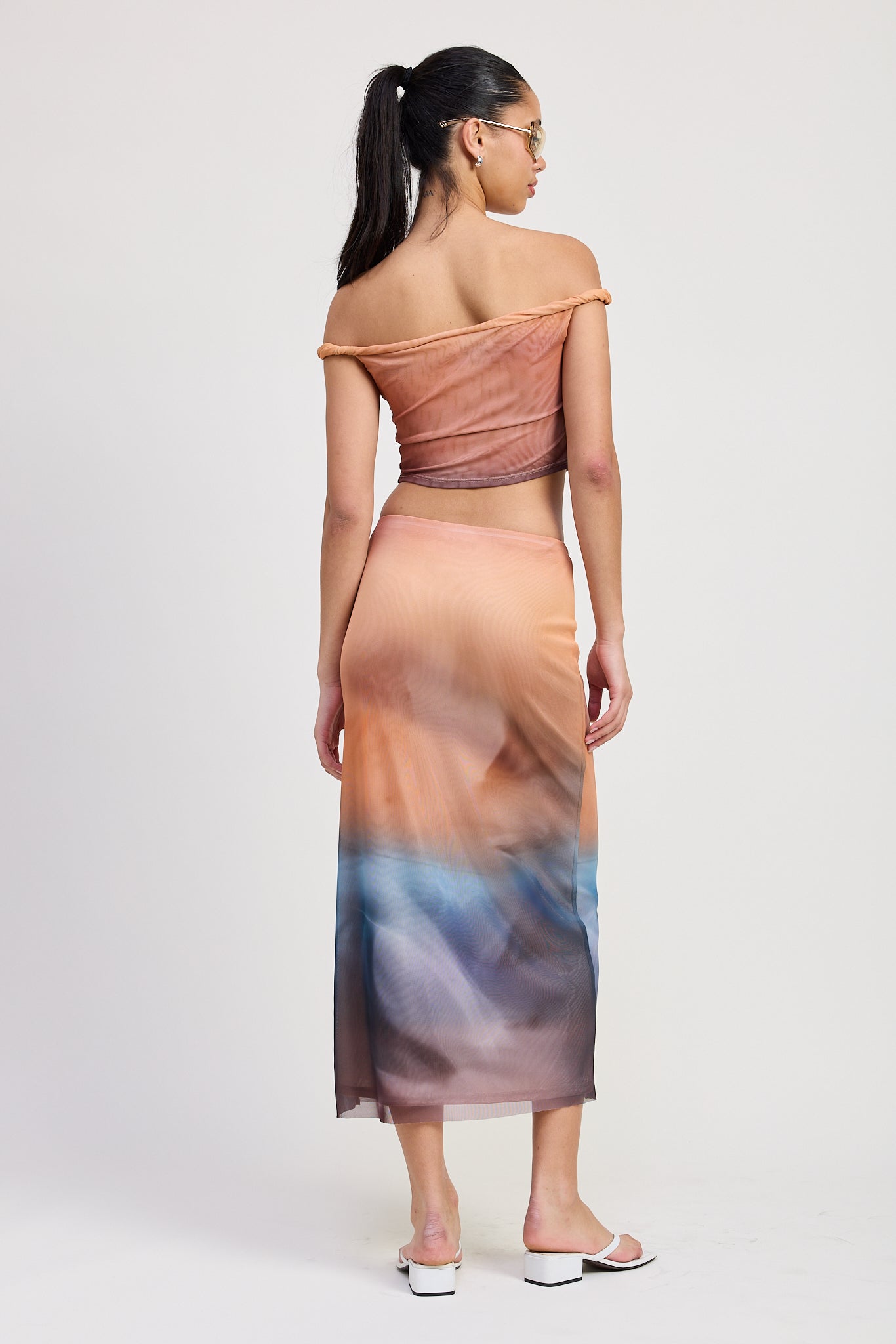 Emory Park Zoya Midi Skirt in Orange Combo view 3 - Zoya Midi Dress Xxl