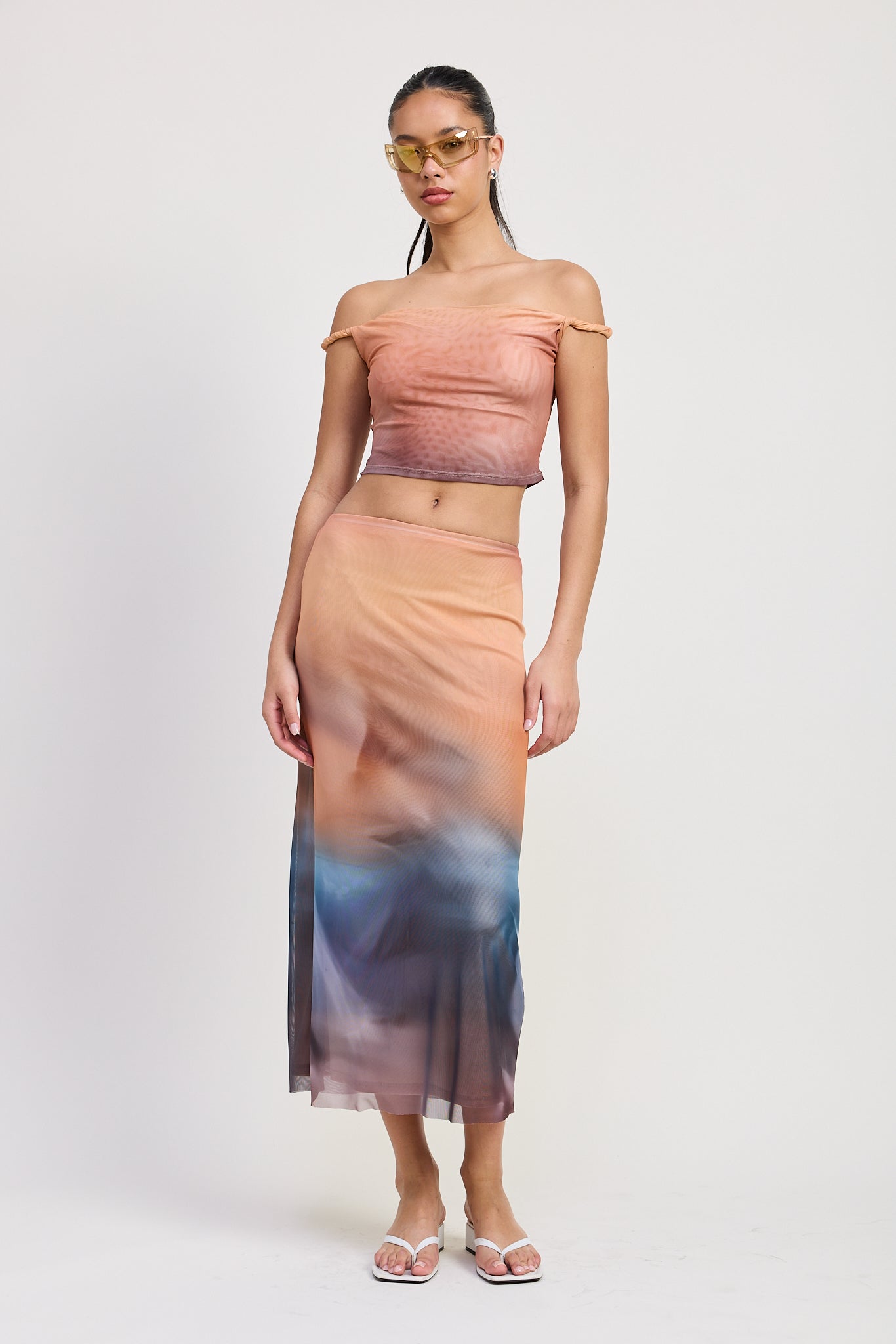 Emory Park Zoya Midi Skirt in Orange Combo - Zoya Midi Dress Xxl
