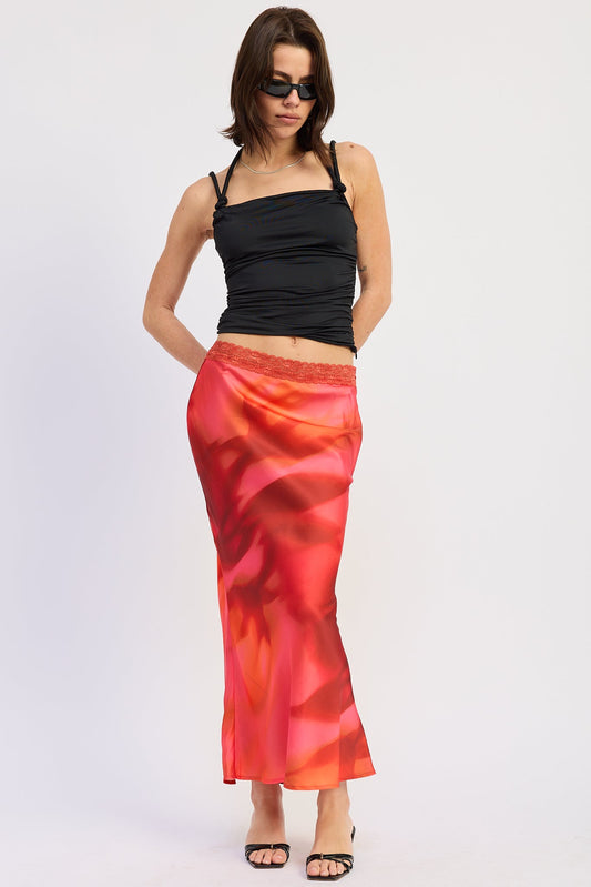 Esmeray Maxi Skirt in Magenta Red - Esmeray Maxi Dress