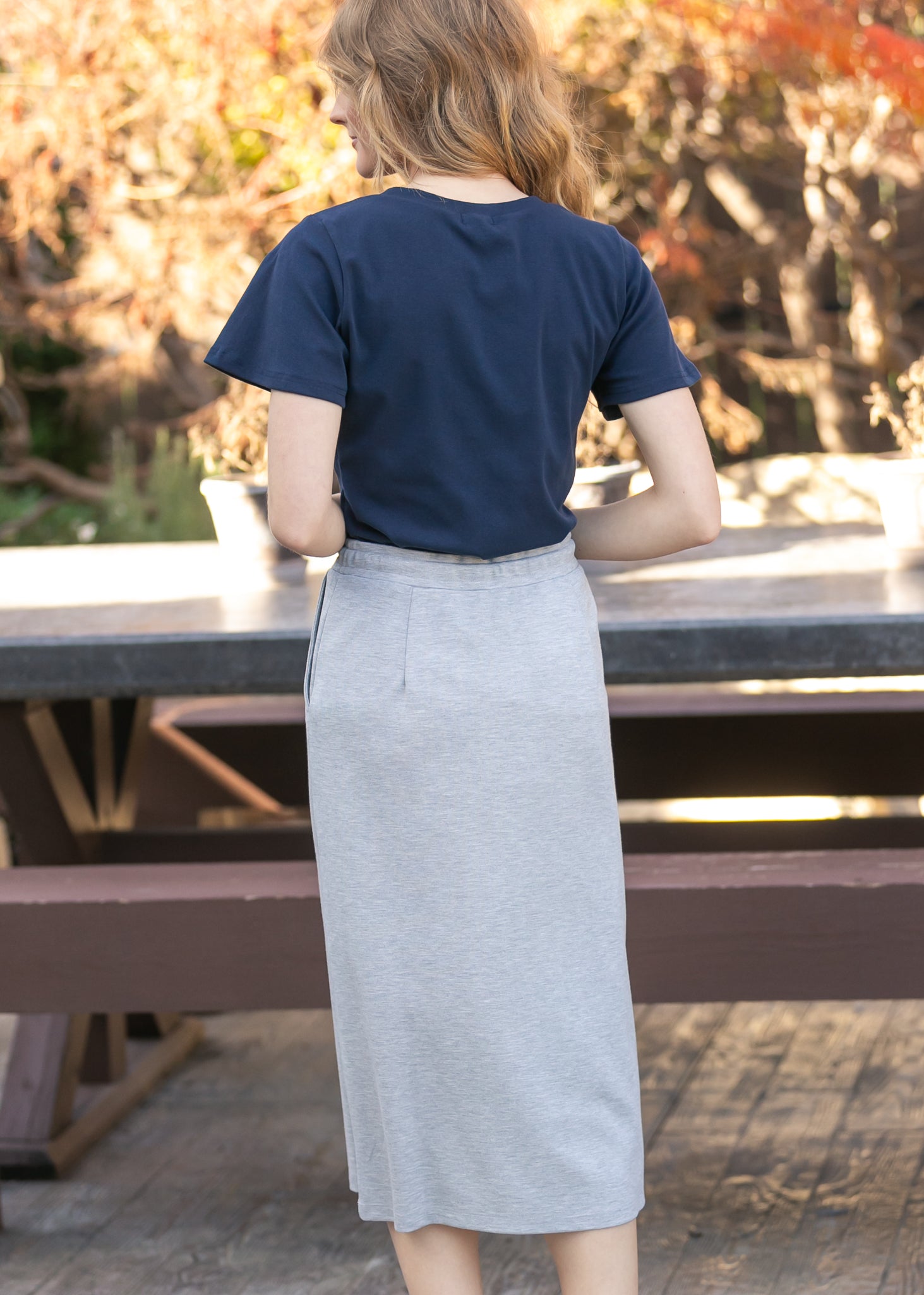 Essential Navy Flutter Sleeve Top view 15 - Basic Navy Top
