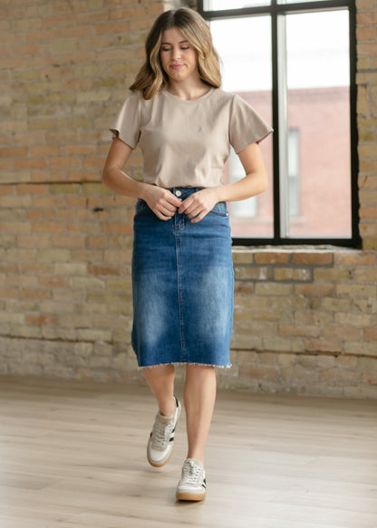 Essential Sand Flutter Sleeve Top in M view 3 - Sand Basic Top
