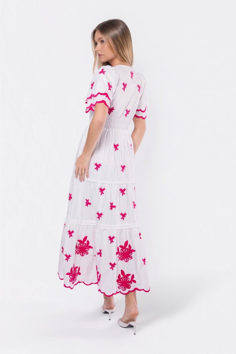 Estelle Dress (white Pink) M view 3 (dress) - estelle white mini dress, estelle diamond white dress, pr - shop at us.meeeshop