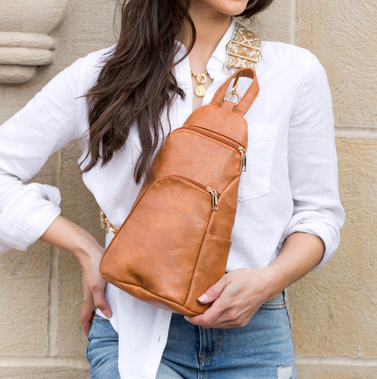 Evie Vegan Leather Crossbody Sling Bag in Bone - Bag Crossbody