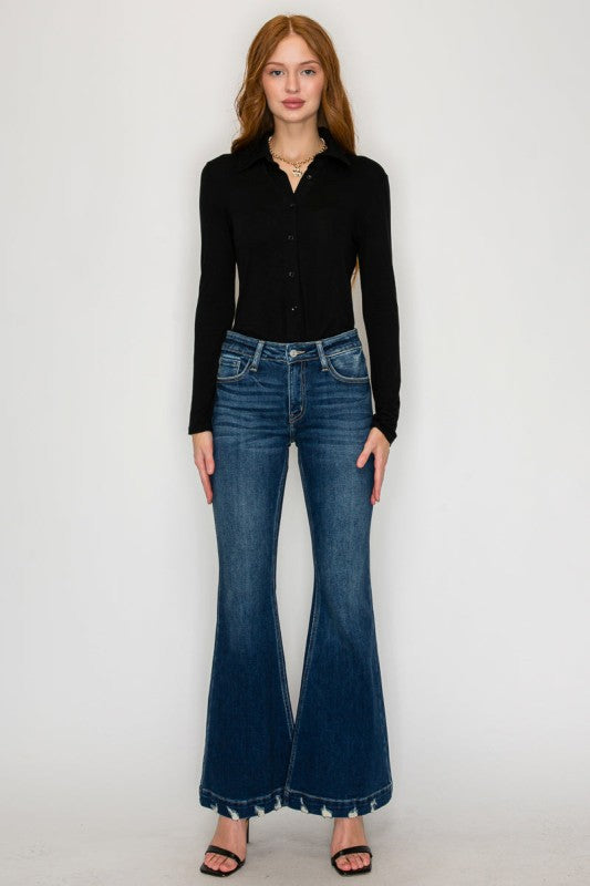 Mia Mid-Rise Super Flare Jeans | view 2 | Artemis Vintage | us.meeeshop