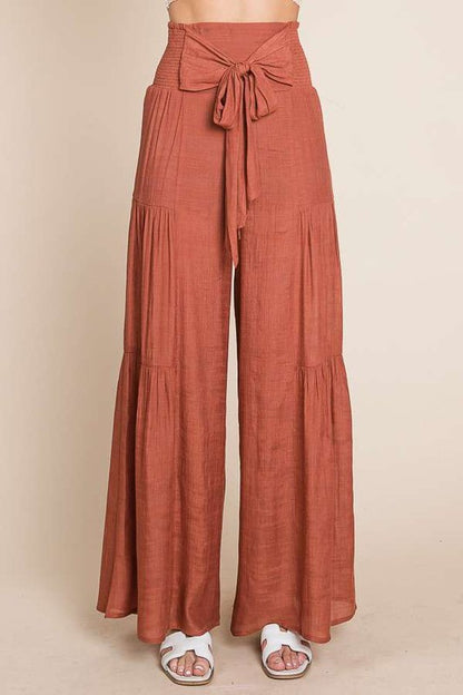 Tie Front Ruched Waist Back Pants | view 6 | Jade By Jane | us.meeeshop