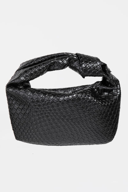 Fame Weave Pattern Knotted Handle Handbag - us.meeeshop