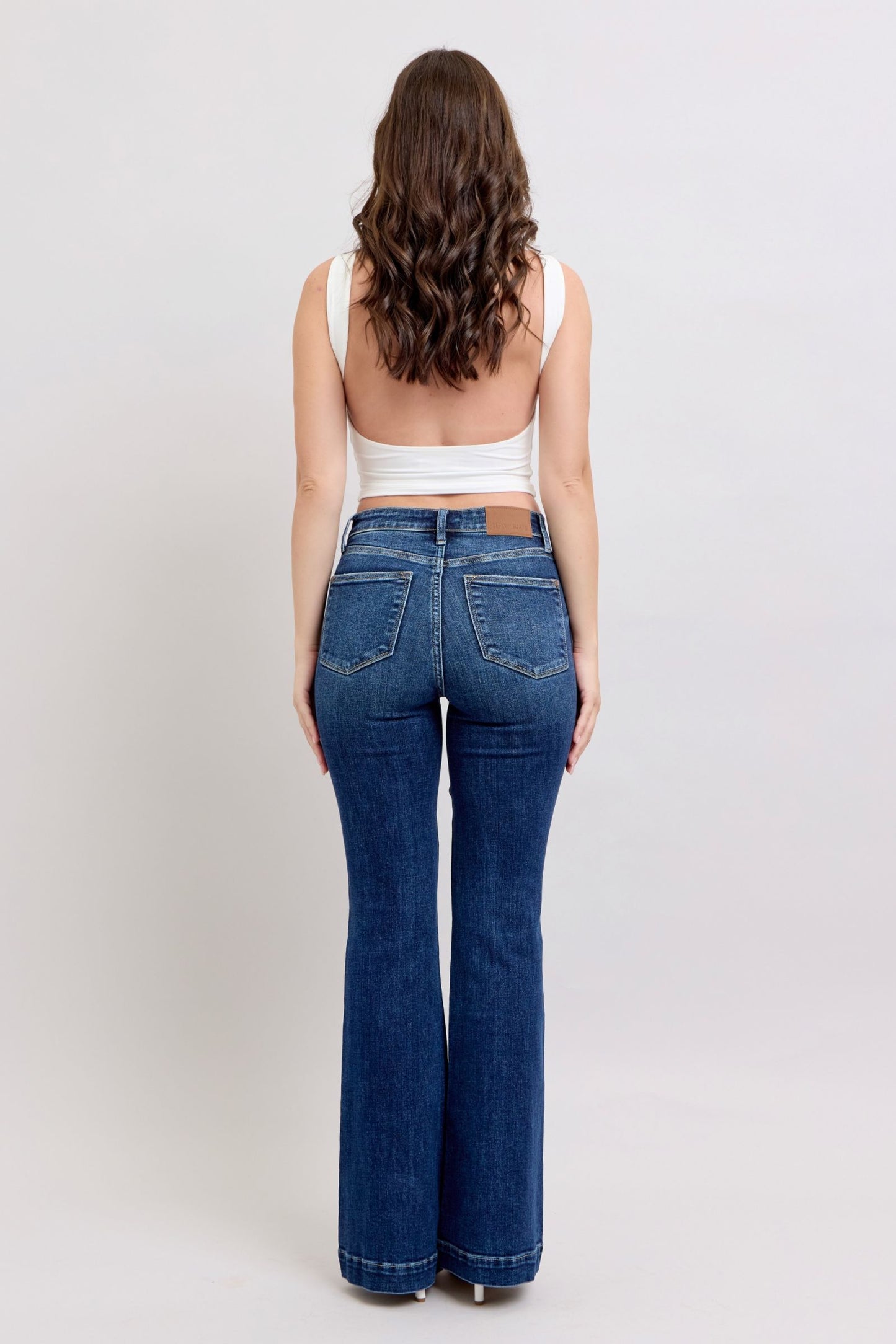 Judy Blue | High Rise Flare Jeans with Pockets Plus Size - us.meeeshop