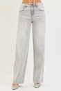 Risen Slouchy Baggy Jeans with Contrast Stitching