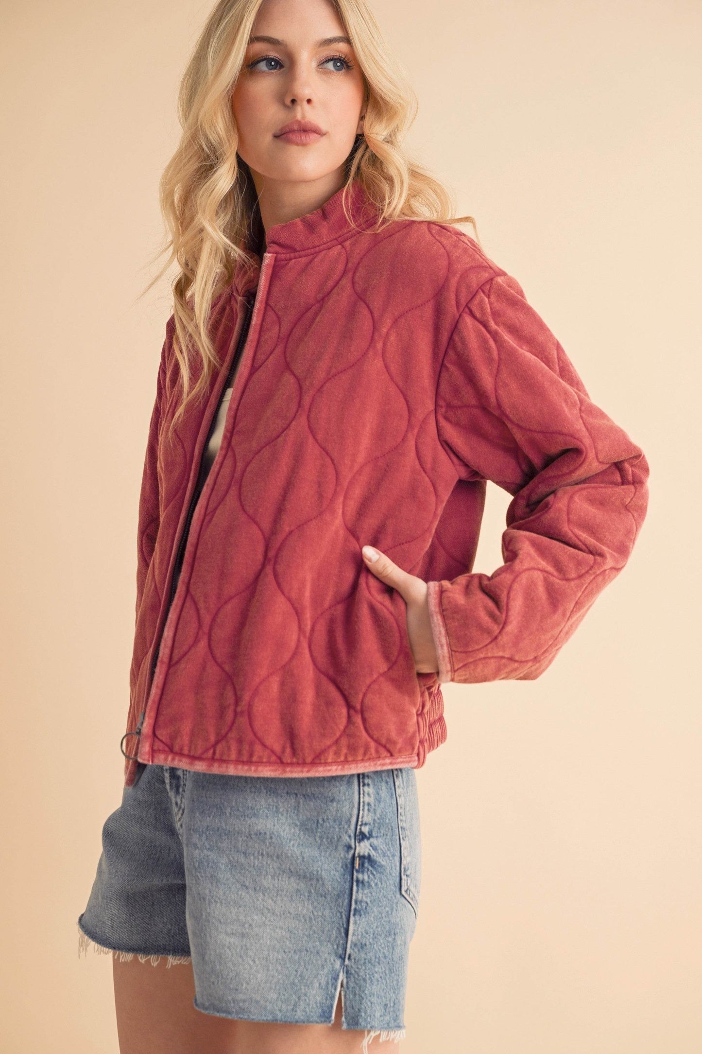 Aemi+Co Zip Up Quilted Jacket - us.meeeshop