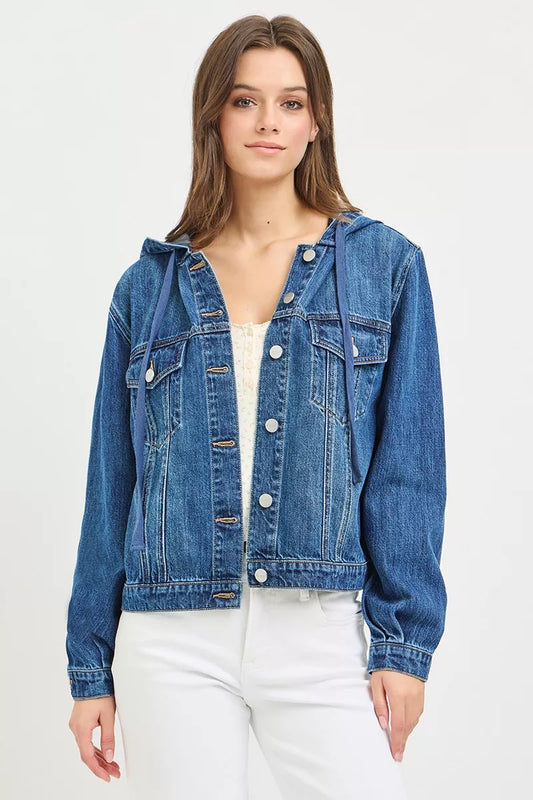 risen basic denim RISEN Basic Denim Jacket with Hoodie MEDIUM (layer) - shop at us.meeeshop
