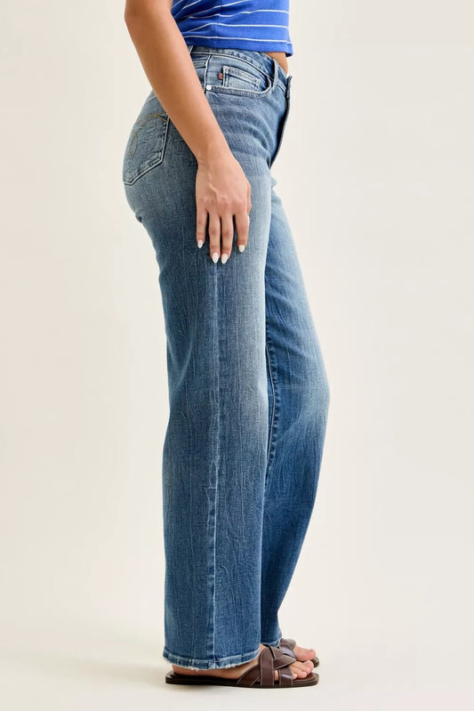 judy blue mid Judy Blue Mid Rise 90s Straight Jeans view 2 (bottom) - shop at us.meeeshop
