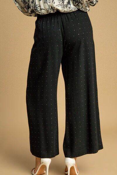 Umgee High Waisted Embellished Linen Pants Plus Size - us.meeeshop