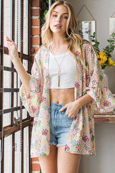 Heimish Full Size Multi Color Floral Open Cardigan Plus Size - us.meeeshop