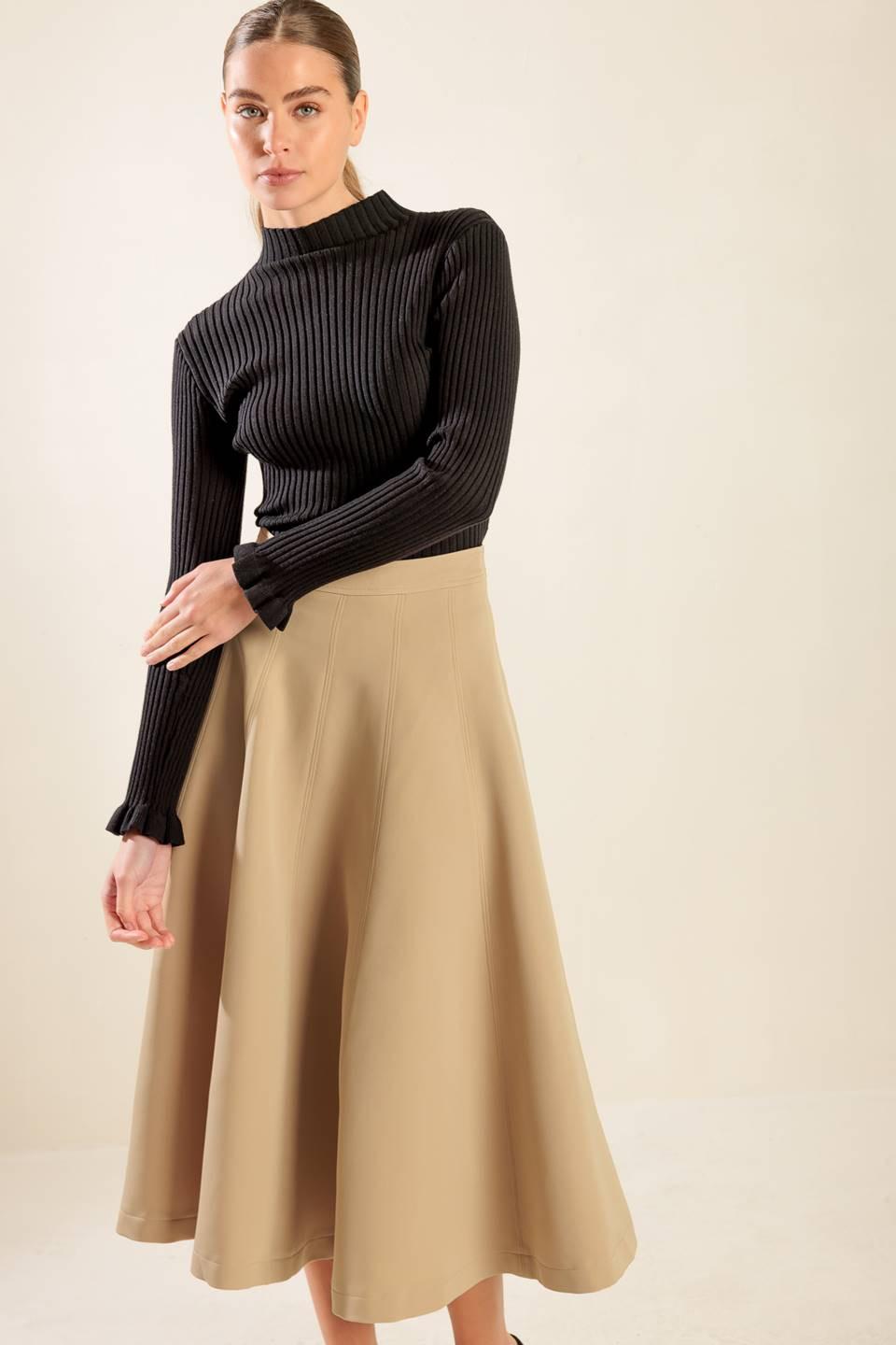 Falling into Bliss Woven Midi Skirt view 10 - Fall Wardrobe Essential - Falling In Skirt (dress)