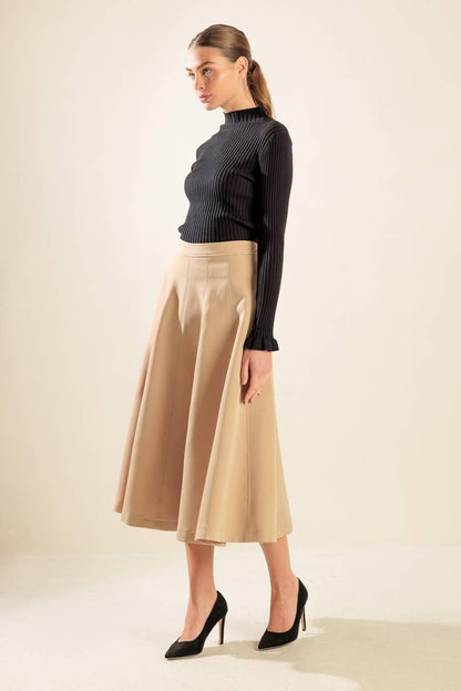 Falling into Bliss Woven Midi Skirt view 12 - Fall Wardrobe Essential - Falling In Skirt (dress)