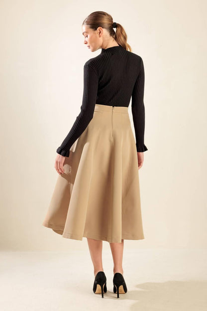 Falling into Bliss Woven Midi Skirt view 13 - Fall Wardrobe Essential - Falling In Skirt (dress)