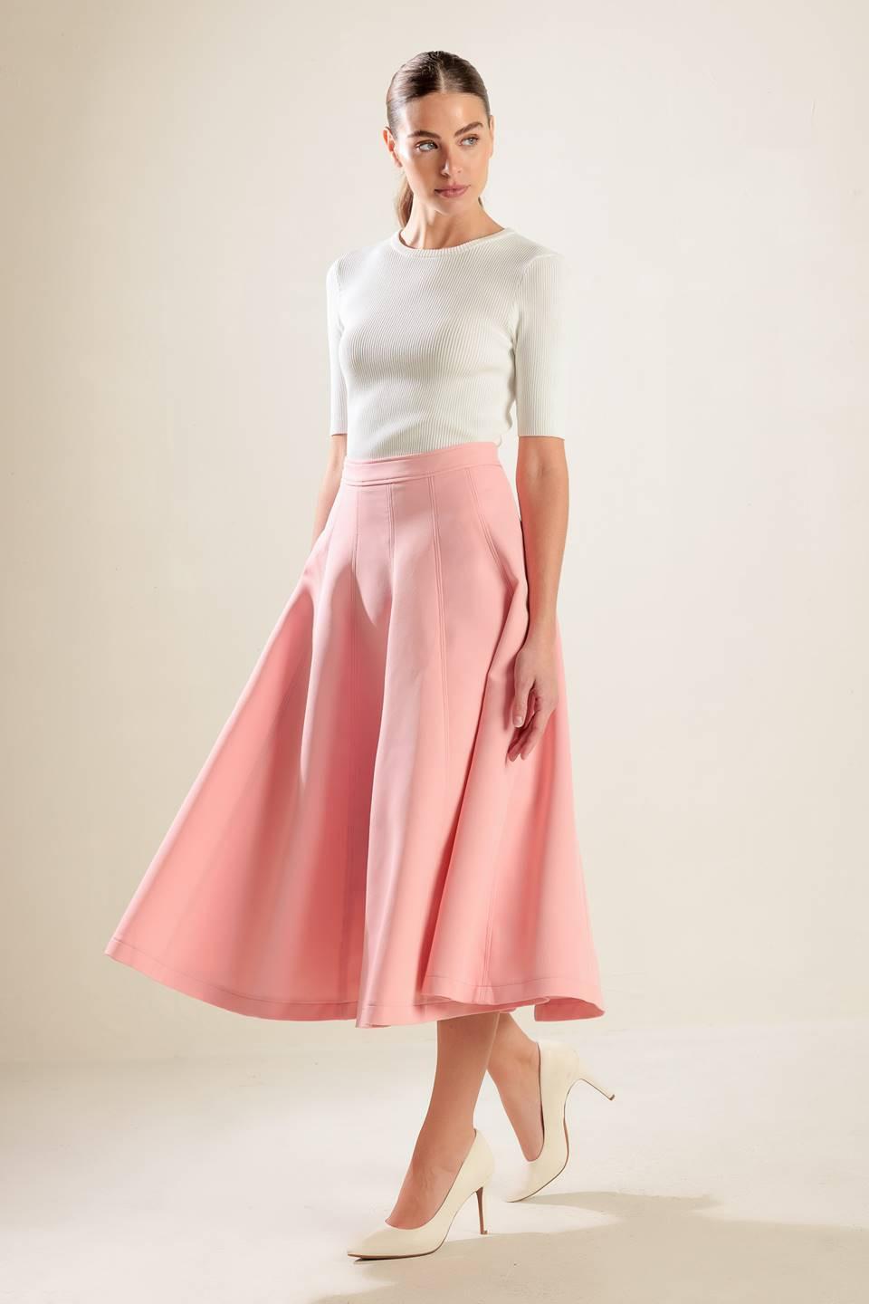 Falling into Bliss Woven Midi Skirt view 7 - Fall Wardrobe Essential - Falling In Skirt (dress)