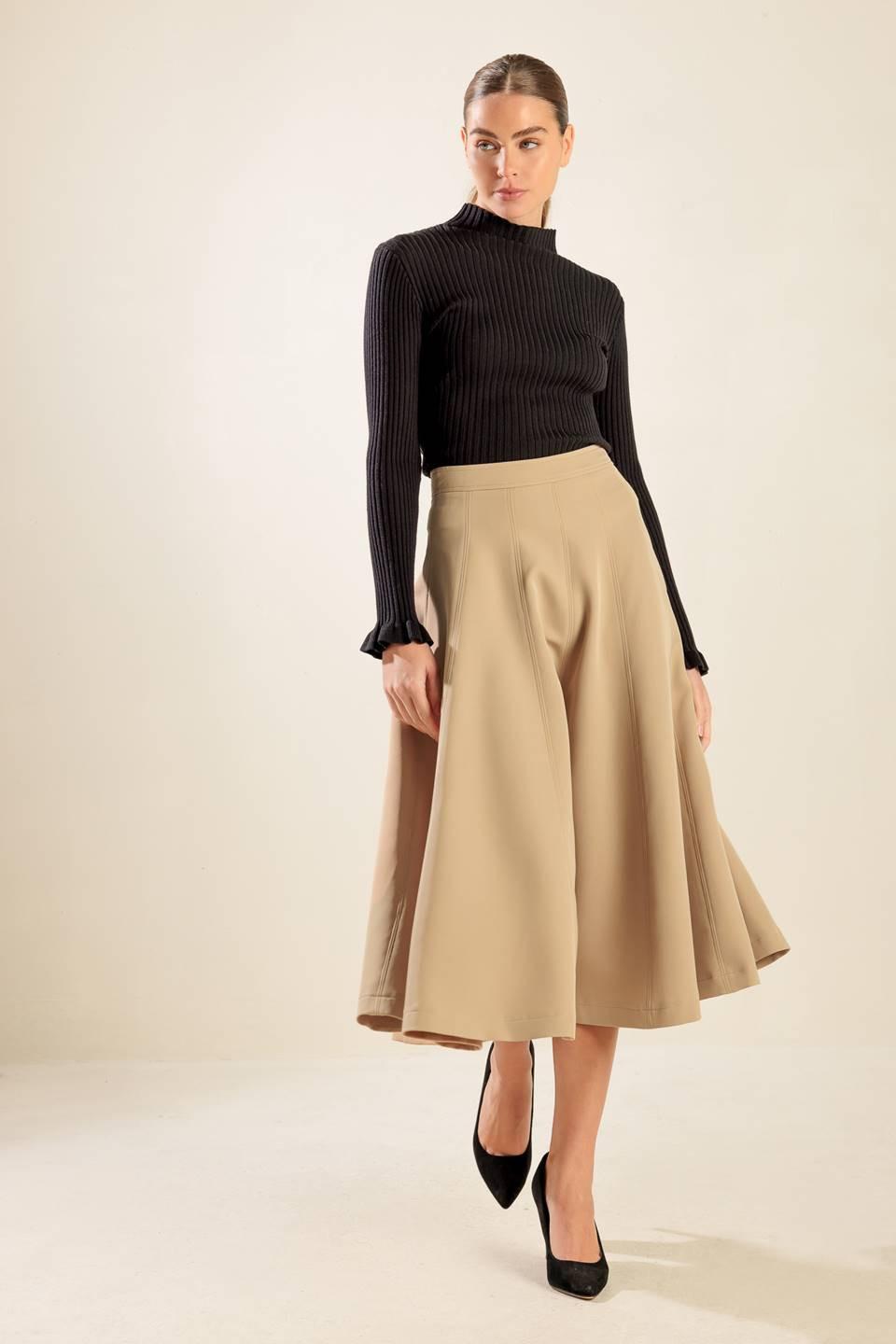 Falling into Bliss Woven Midi Skirt view 8 - Fall Wardrobe Essential - Falling In Skirt (dress)