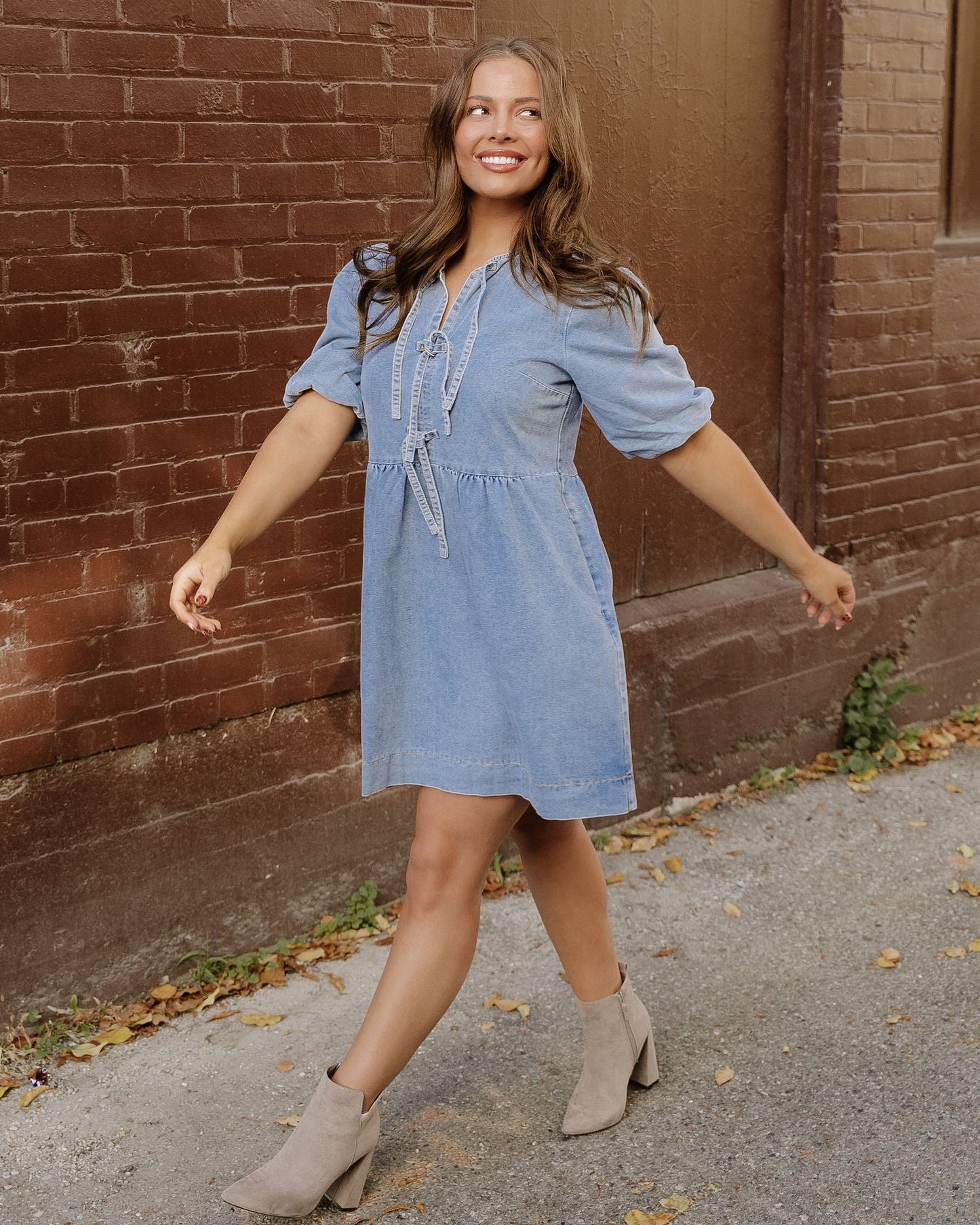 fallon denim dress Fallon Denim Dress Dusk Blue (dress) - shop at us.meeeshop