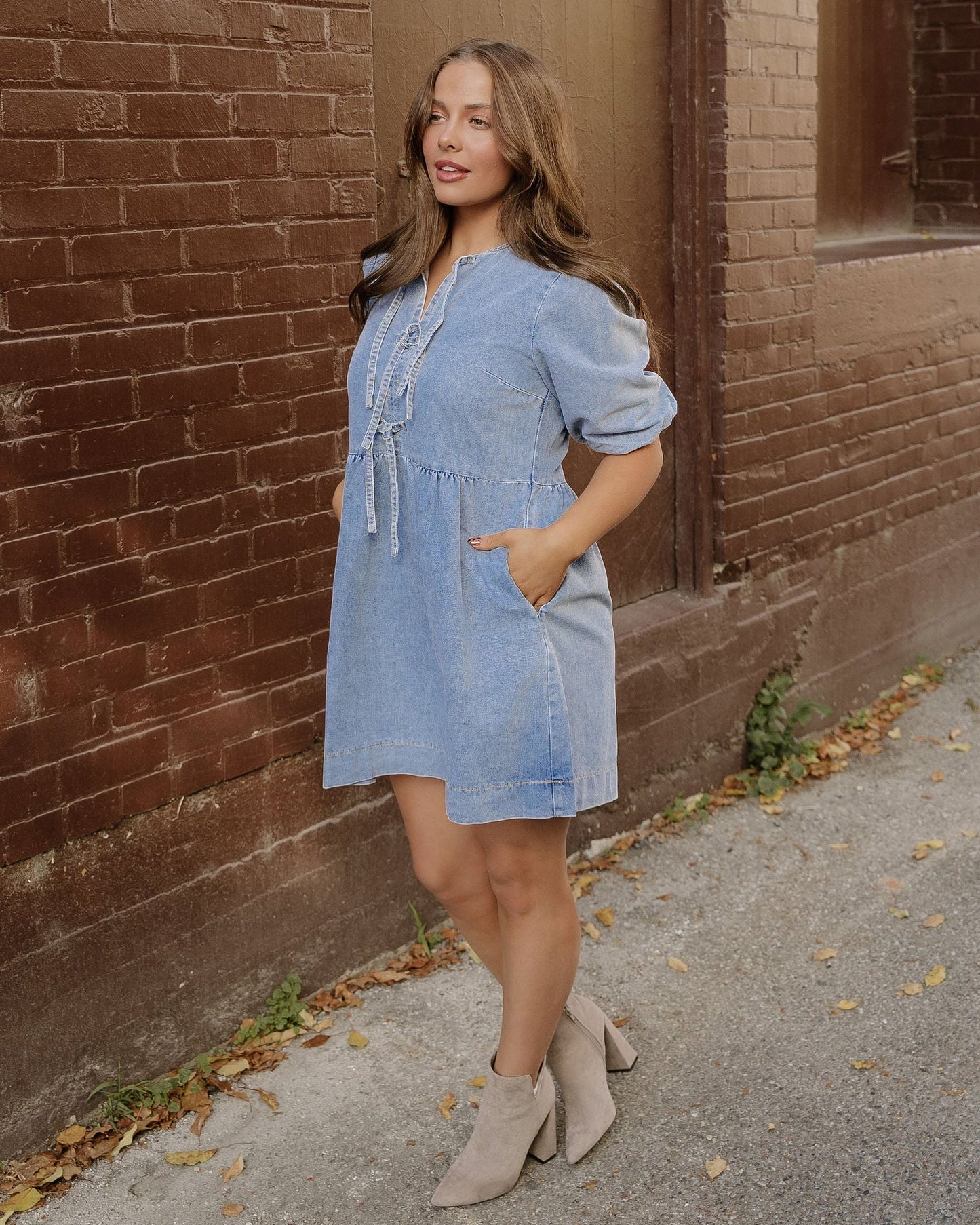 fallon denim dress Fallon Denim Dress view 4 (dress) - shop at us.meeeshop