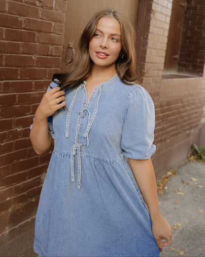 fallon denim dress Fallon Denim Dress view 5 (dress) - shop at us.meeeshop