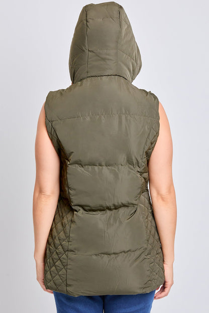 Faux Fur Puffer Vest in Black view 7 - Faux Fur Vest Women (layer)