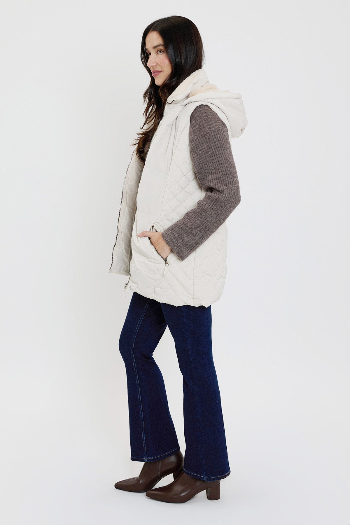 Faux Fur Puffer Vest view 17 - Faux Fur Vest Women (layer)