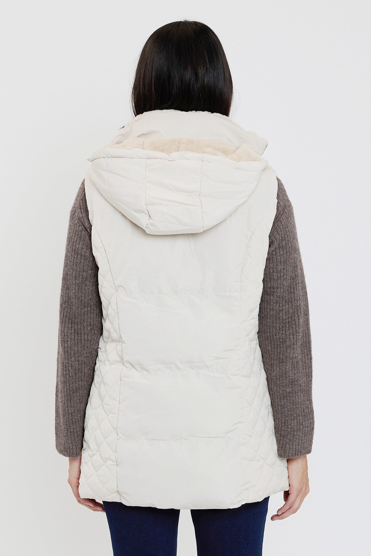 Faux Fur Puffer Vest view 18 - Faux Fur Vest Women (layer)