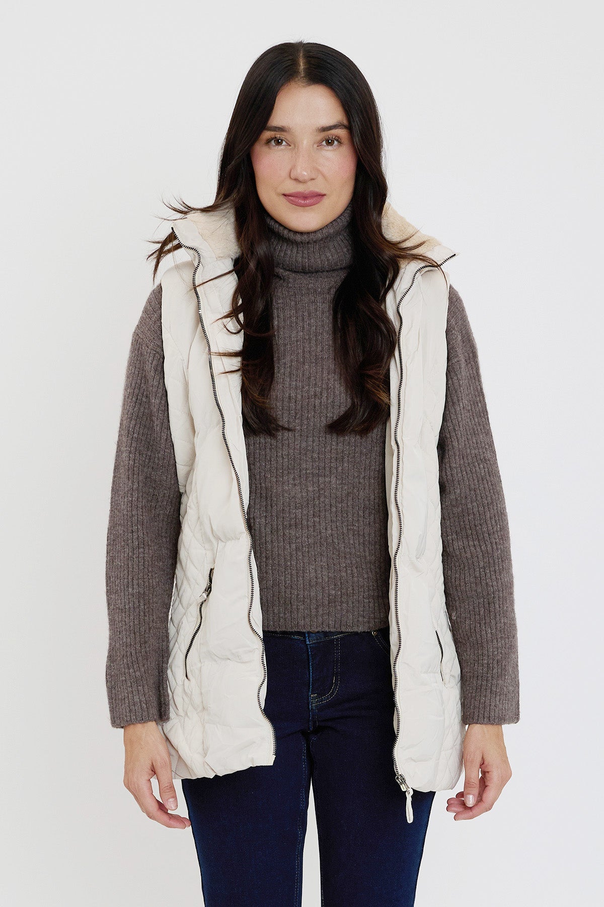 Faux Fur Puffer Vest view 22 - Faux Fur Vest Women (layer)
