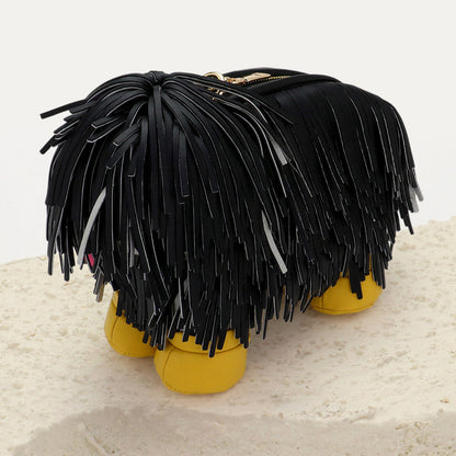 Faux Leather Fringe Dog Crossbody Handbag view 14 - Faux Leather Crossbody Bag