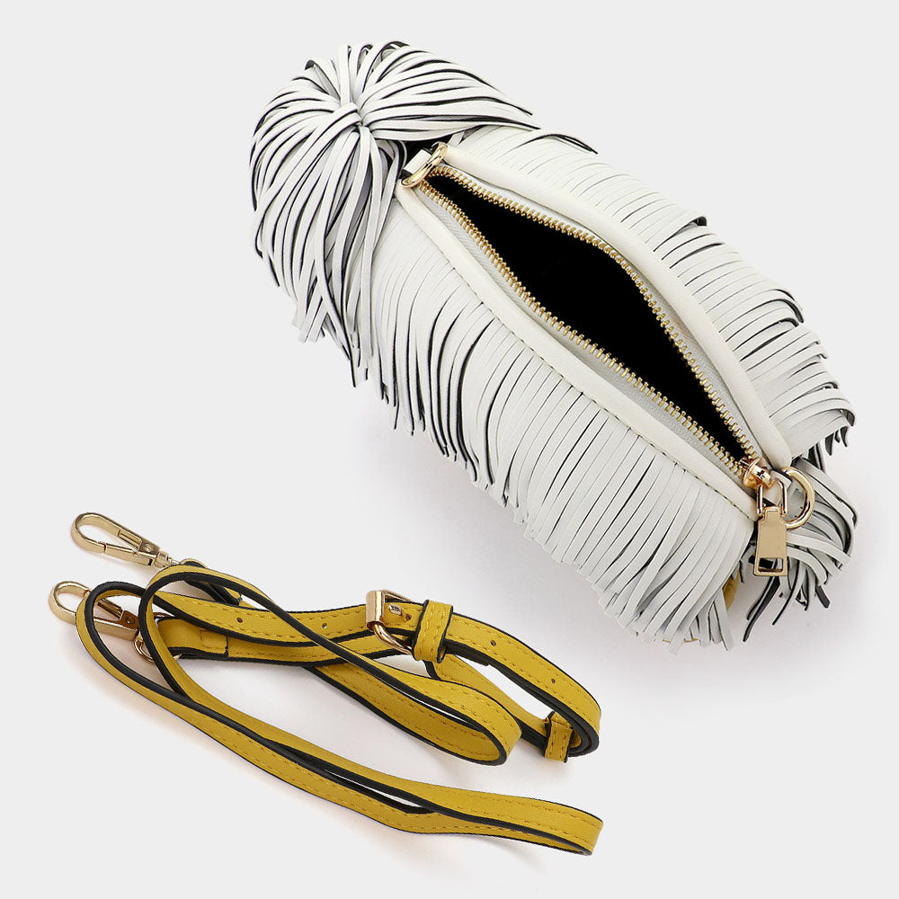 Faux Leather Fringe Dog Crossbody Handbag view 15 - Faux Leather Crossbody Bag