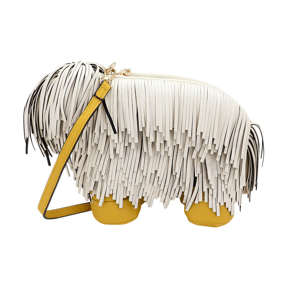 Faux Leather Fringe Dog Crossbody Handbag view 6 - Faux Leather Crossbody Bag