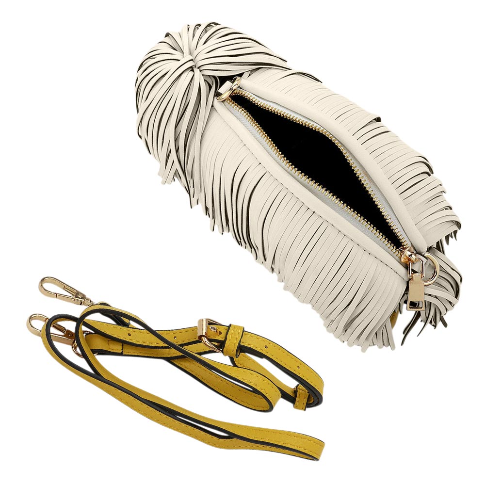 Faux Leather Fringe Dog Crossbody Handbag view 8 - Faux Leather Crossbody Bag