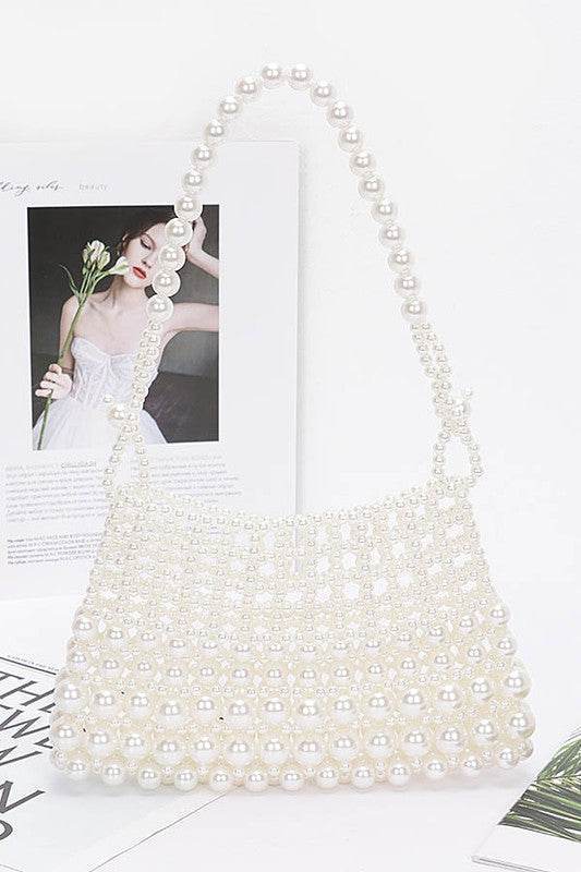 Faux Pearl Braided Shoulder Bag - us.meeeshop