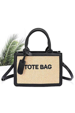 Faux Straw Small Tote Bag