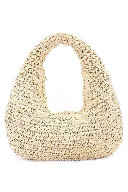 Faux Straw Summer Hobo Bag - us.meeeshop