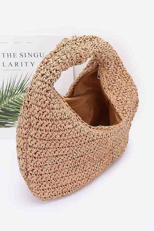 Faux Straw Summer Hobo Bag - us.meeeshop