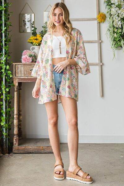 Heimish Full Size Multi Color Floral Open Cardigan Plus Size - us.meeeshop