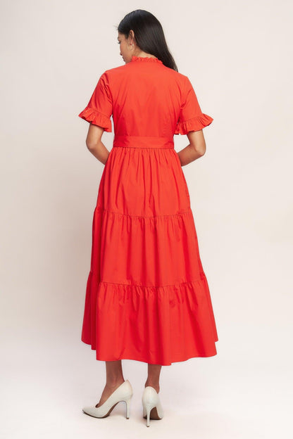Feels Like a Compliment Woven Midi Dress in CREAM view 5 - Feel Like Dressing Up