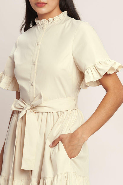Feels Like a Compliment Woven Midi Dress in ORANGE RED view 11 - Feel Like Dressing Up