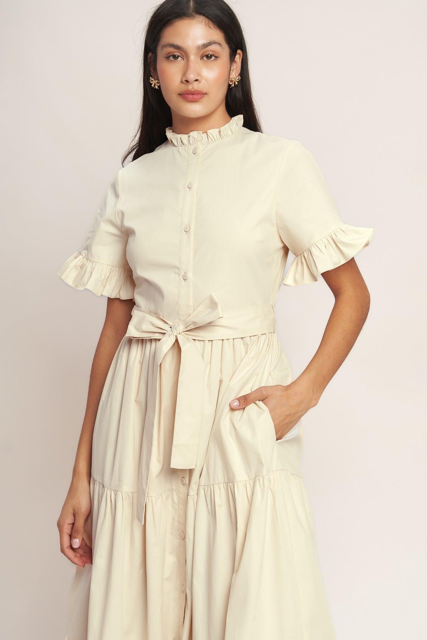 Feels Like a Compliment Woven Midi Dress in ORANGE RED view 9 - Feel Like Dressing Up
