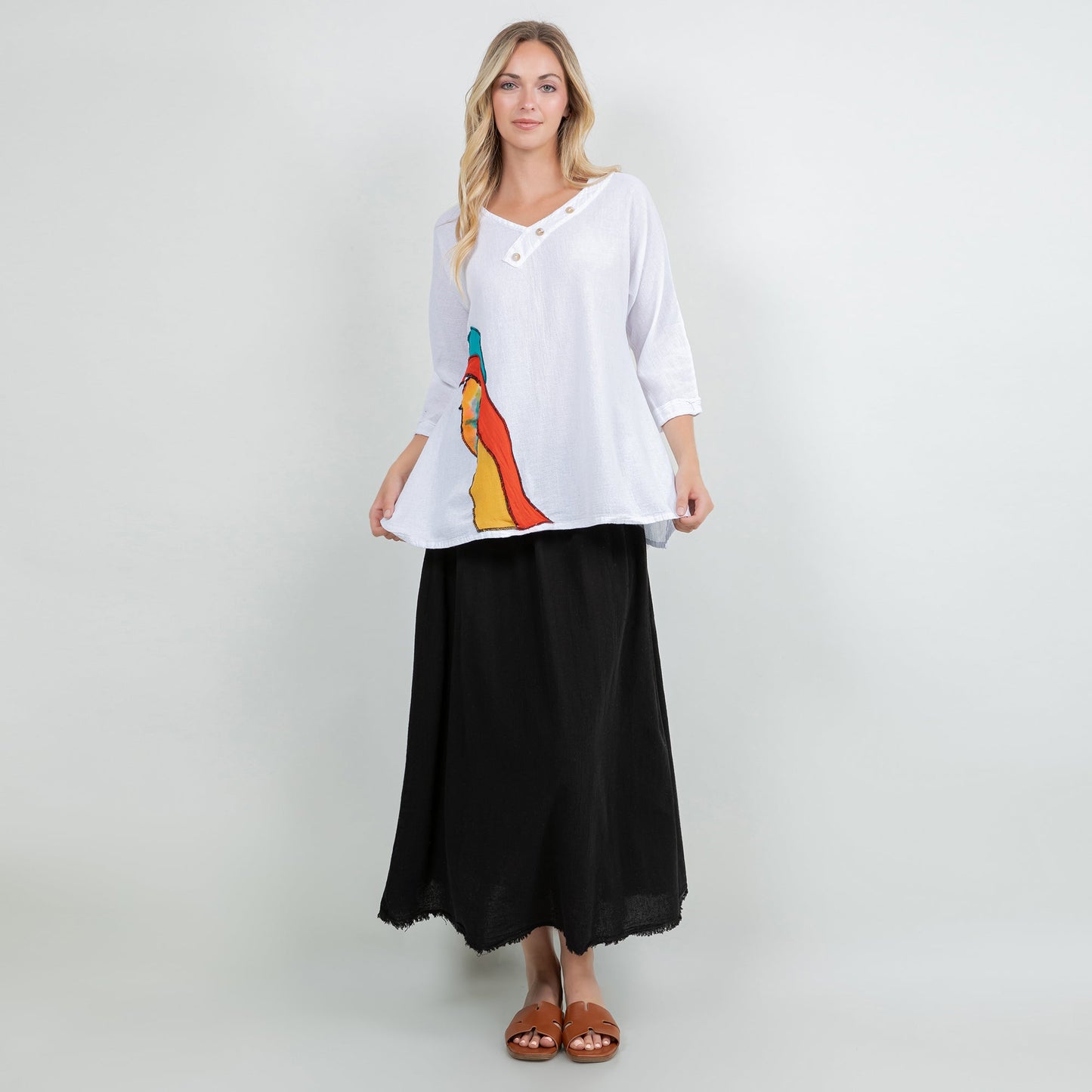 Fern Skirt 100% Cotton Gauze One Size in Olive view 13 - One Skirt