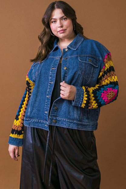 Festival Weave Washed Denim Jacket | view 8 | Flying Tomato | us.meeeshop