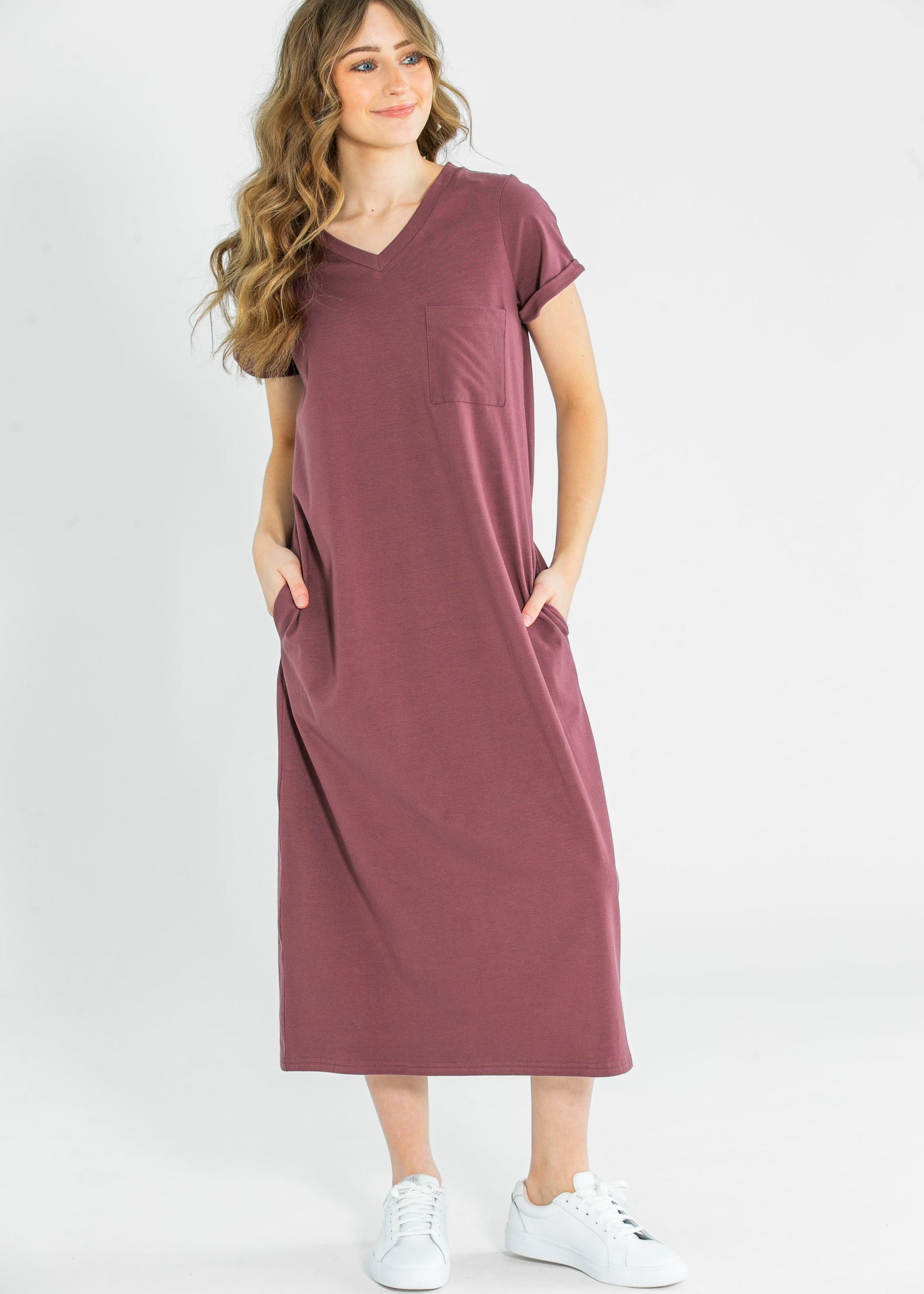 Finley V-neck T-shirt Dress in Black view 10 - Finley Shirt Dress Sale