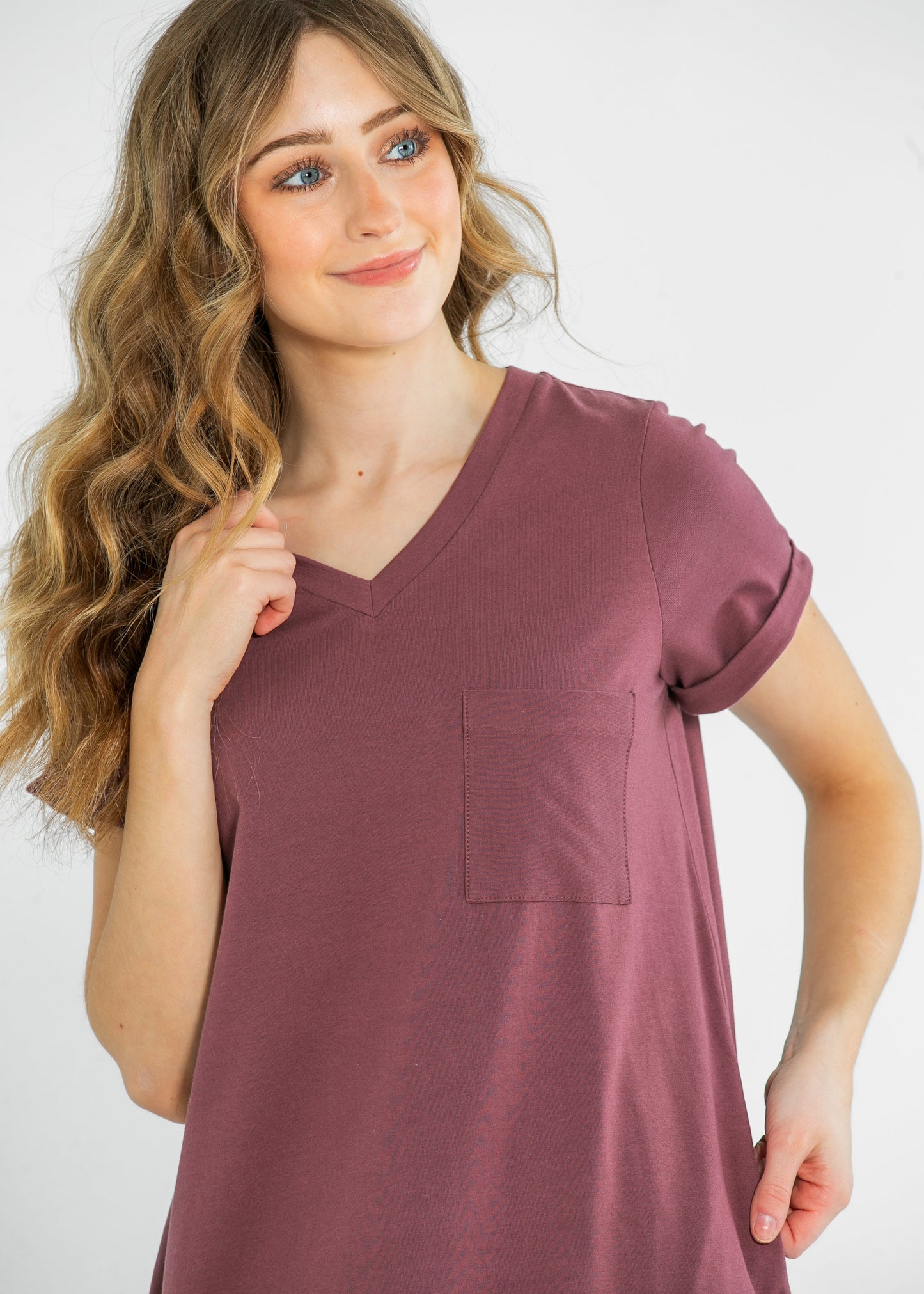 Finley V-neck T-shirt Dress in Black view 14 - Finley Shirt Dress Sale