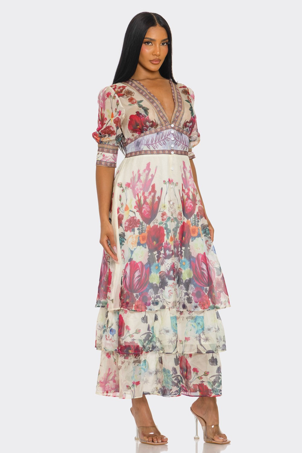 Flora Poeme Tiered Maxi Dress view 4 - Flora Porte