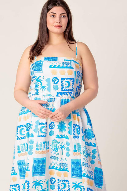 Flower Girl Blue Woven Midi Dress view 11 - Flower Girl Dresses