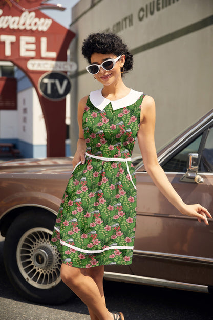 Flowers Collared Dress in XS - Flower Collar Dress