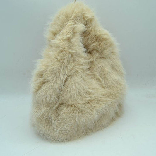 Fluffy Shaggy Plush Handbag with Integrated Top Handle in Black - Fluffy Shaggy Bag